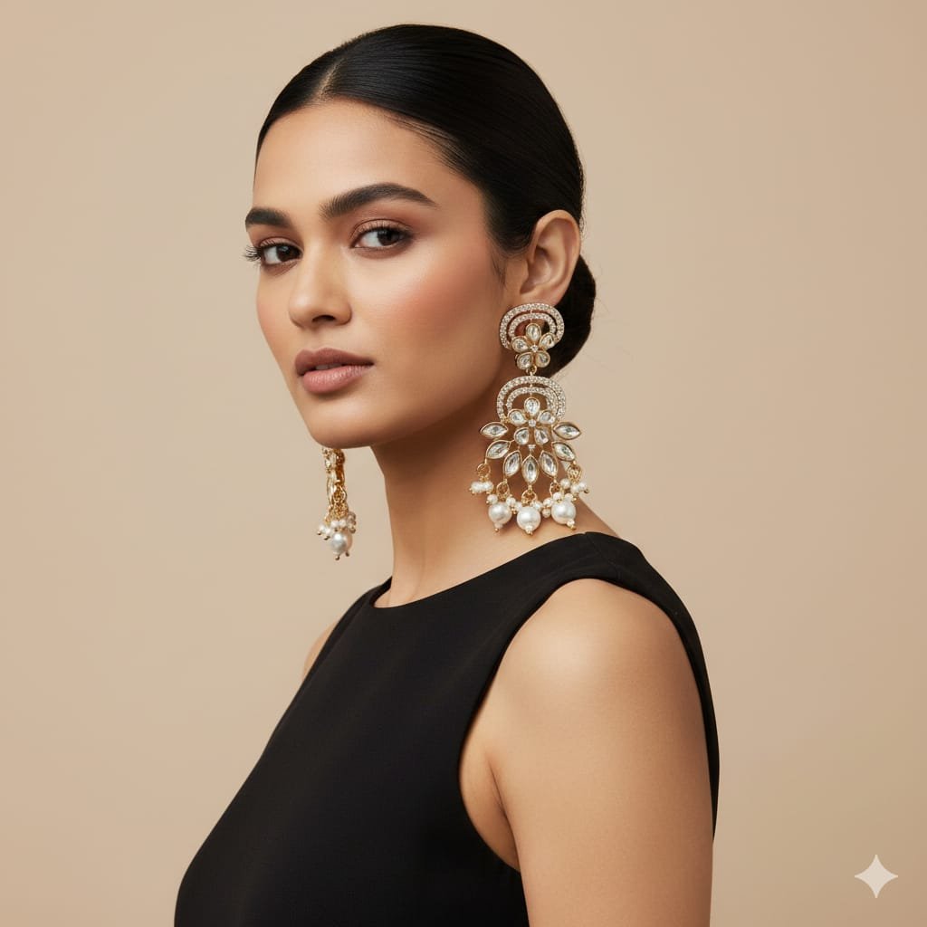 Real Kundan Earrings - Image 2