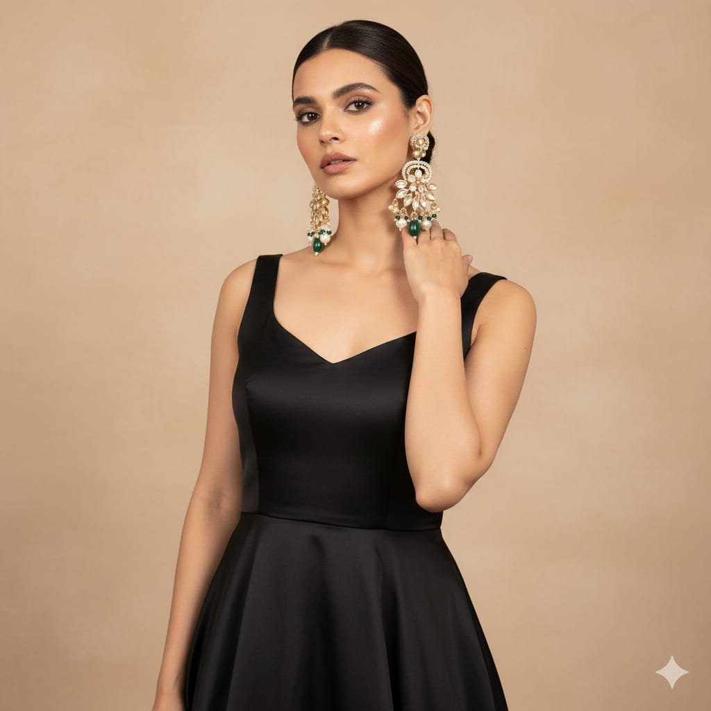 Real Kundan Earrings - Image 4