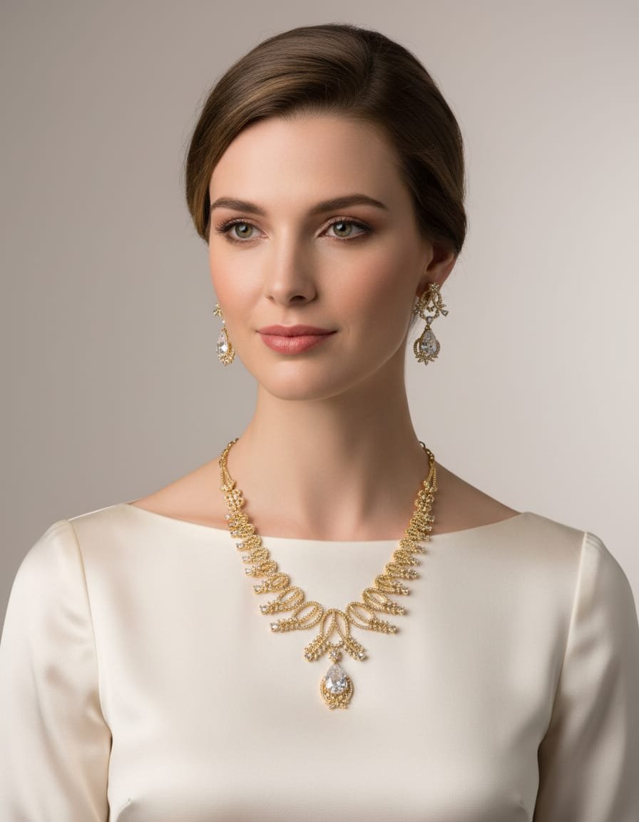 Trendy American Diamond Necklace