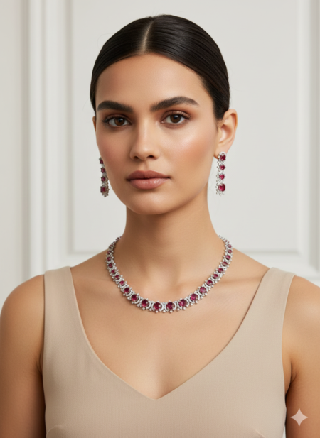 Sleek American Diamond Necklace