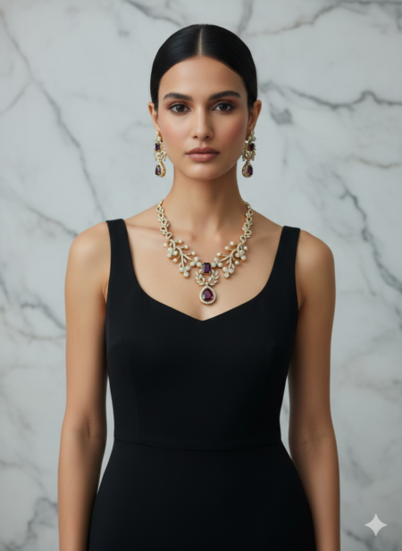 Trendy American Diamond Necklace