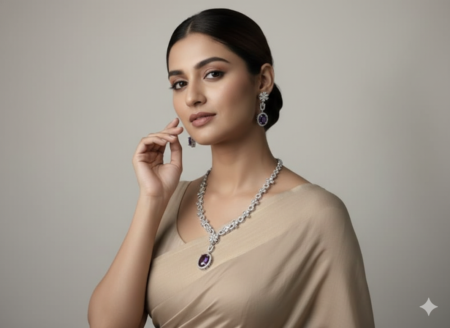 Sleek Amrerican Diamond Necklace