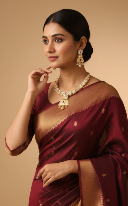 Rajwadi Golden  Necklace