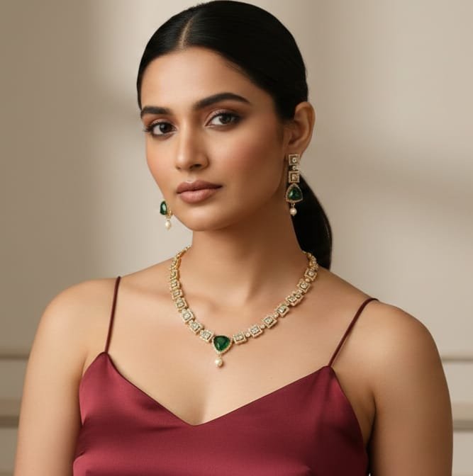 Trendy American Diamond Necklace