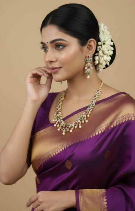 Leaf Pattern South Indian Necklace