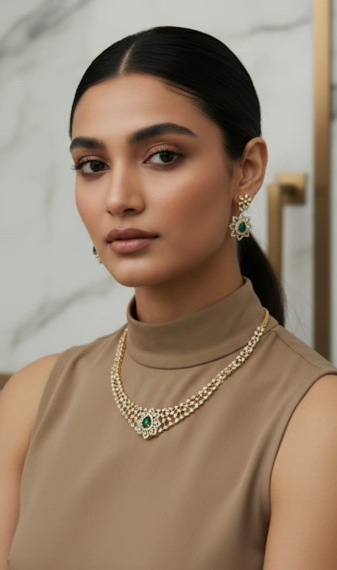 Sleek American Diamond Necklace - Image 2