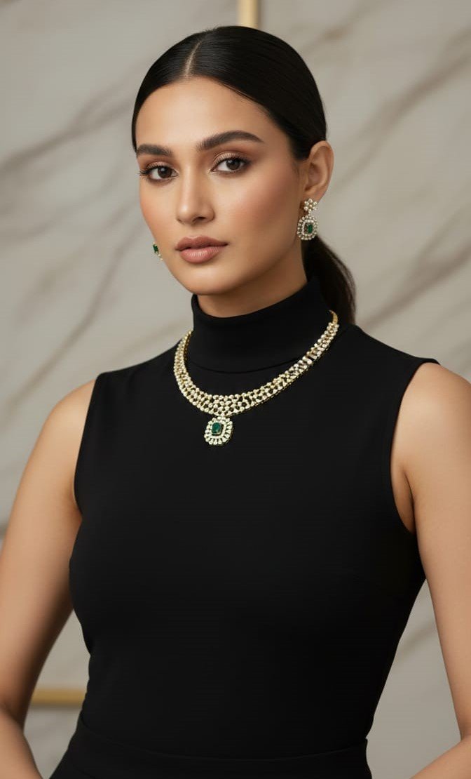 Sleek American Diamond Necklace - Image 3